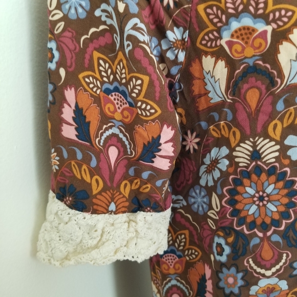 Matilda Jane Intermission Brown Floral Shift Dress Size Large - Picture 4 of 15